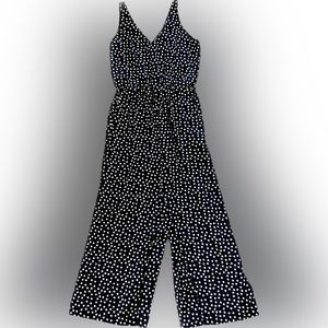 Loft Black and White Polka Dot Maxi Romper